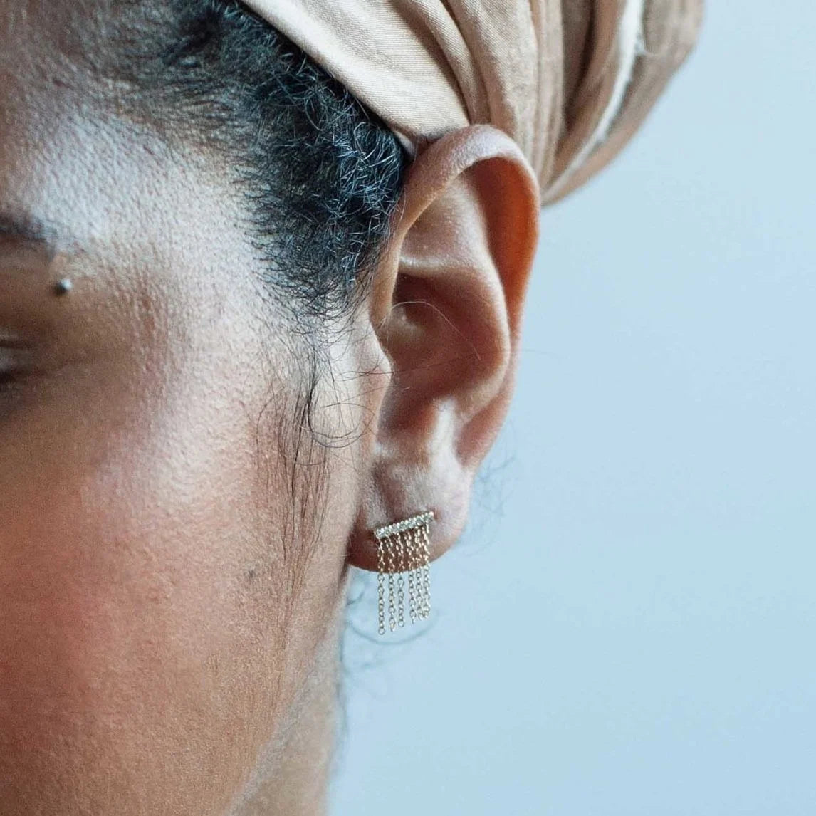 Pave Fringe Earring